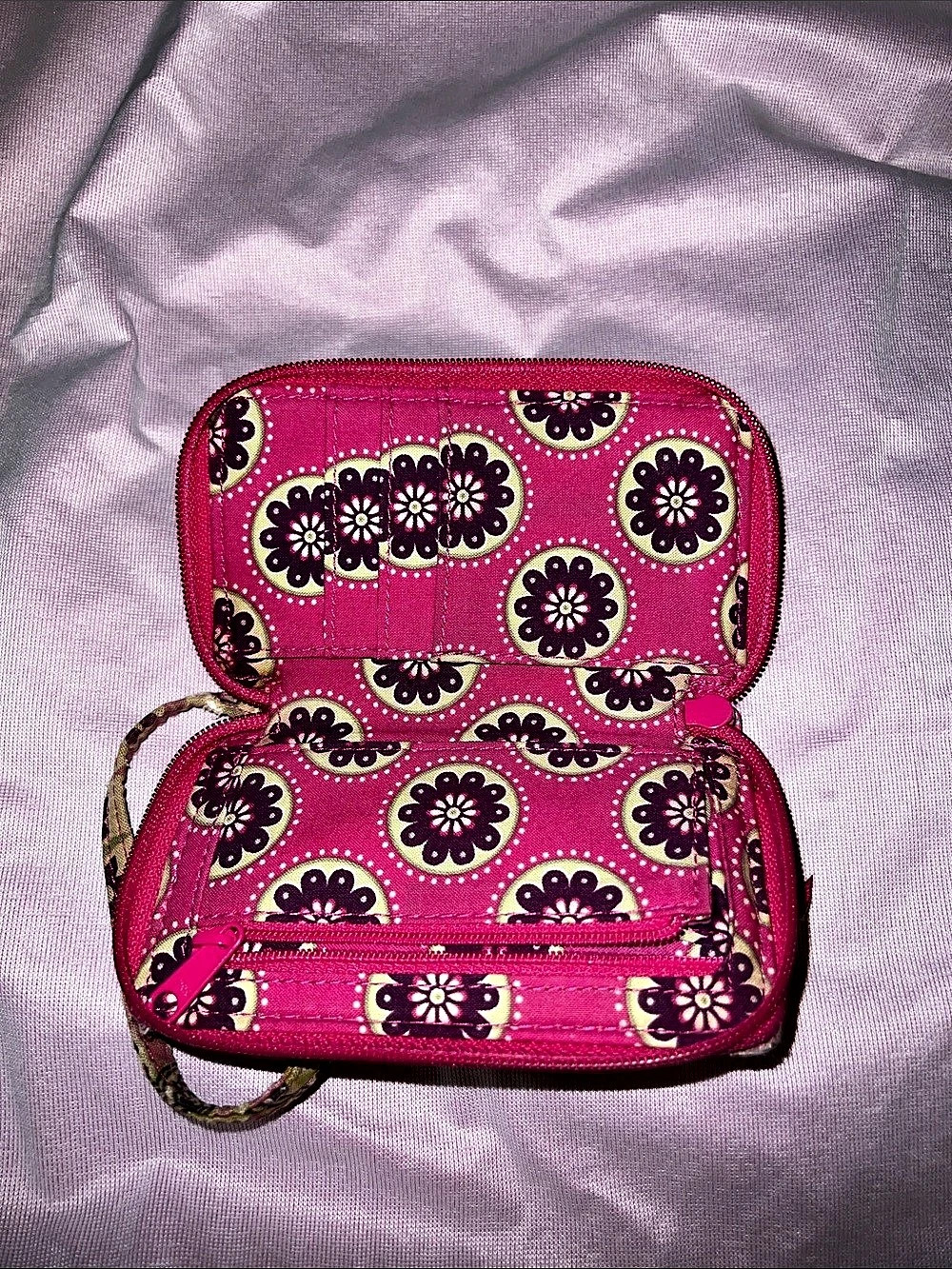 Vera Bradley Floral Cosmetic Pouch in Pink & Purple